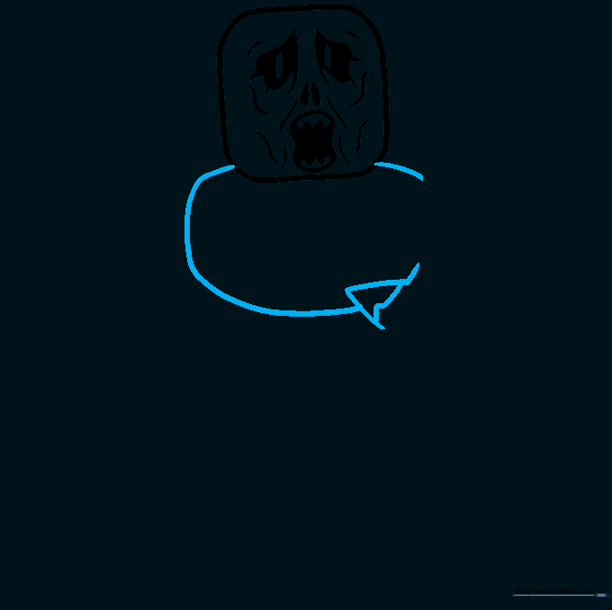 Outlining the torso and starting the arm structure with simple geometric shapes.