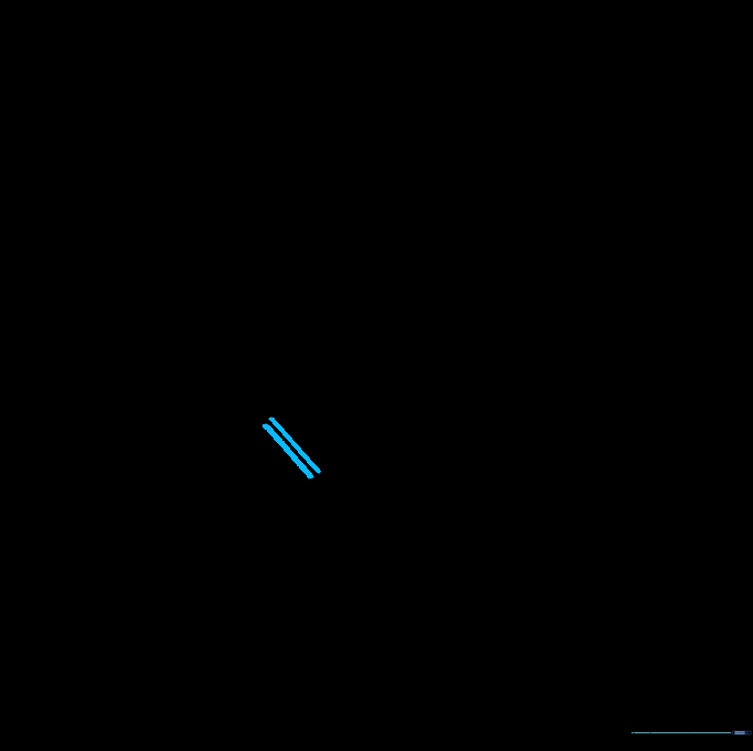 A horizontal line closing the bottom of the rocket ship body.
