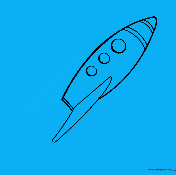 A second fin added to the opposite side of the rocket ship.