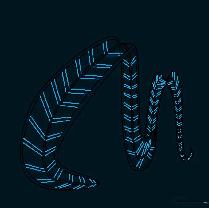 Drawing showing V-shaped support beams added between the roller coaster track sections.