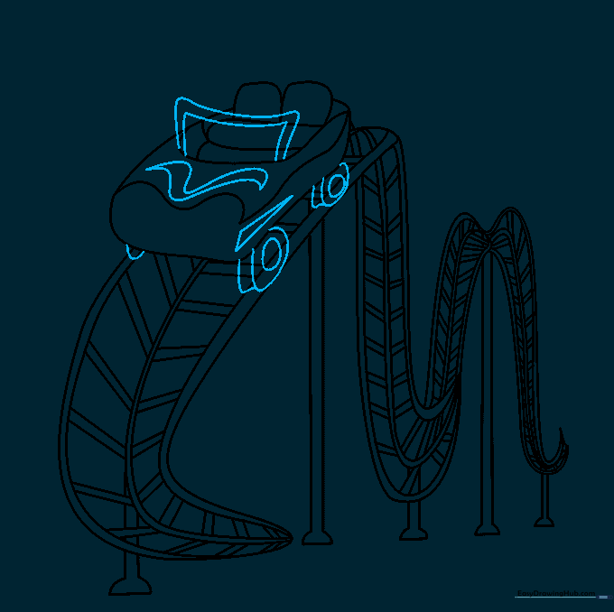 Drawing showing the addition of wheels, a safety bar, and car details.