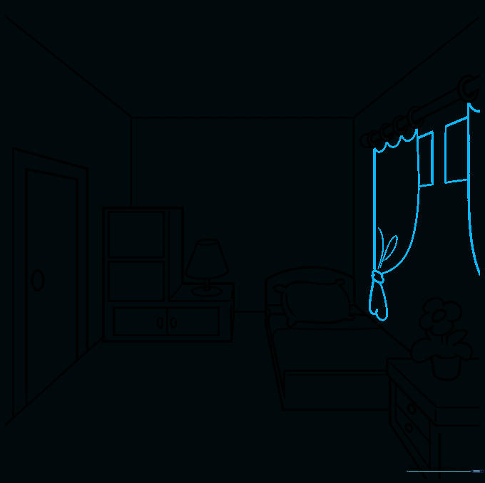 Adding curtains with folds and tie-backs