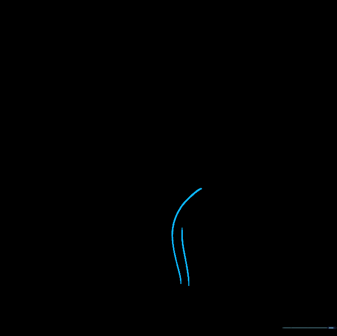 Adding a second curved segment to the rope drawing.