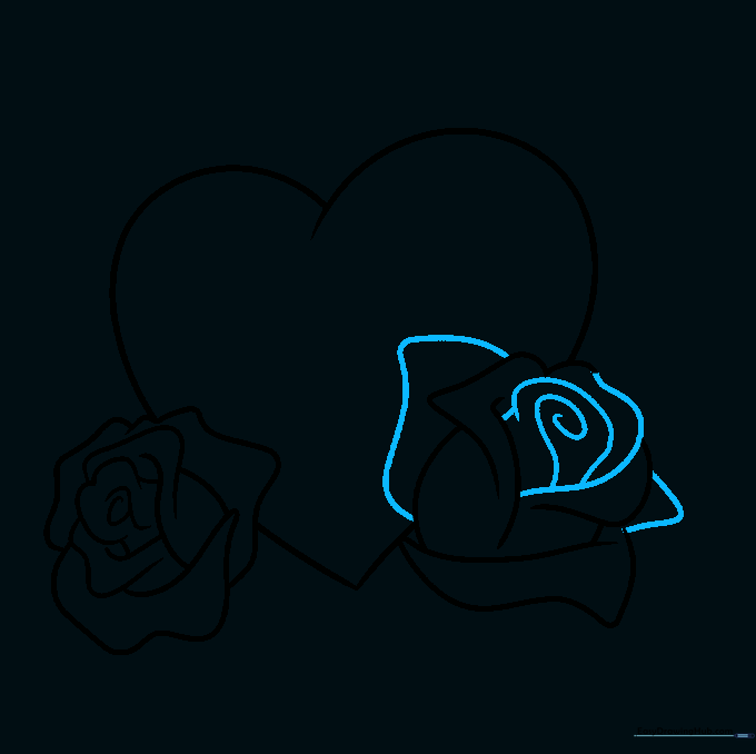 Second rose blossom completed with a central spiral detail.