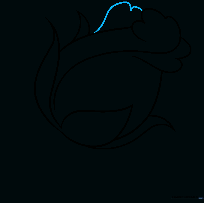 Adding extra curved lines at the top to show petal layers.