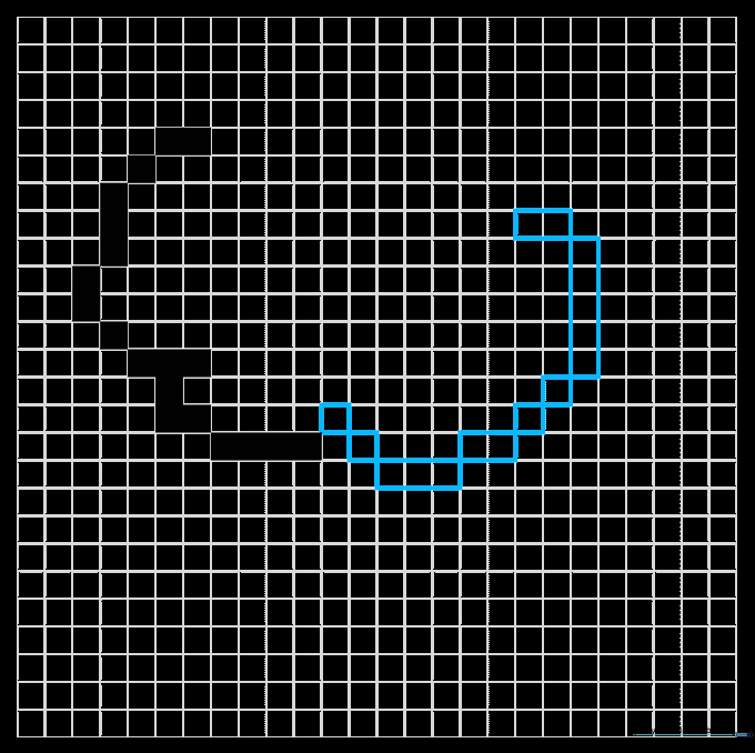 Grid drawing showing the progression of the rose petal outline into a W-shape.