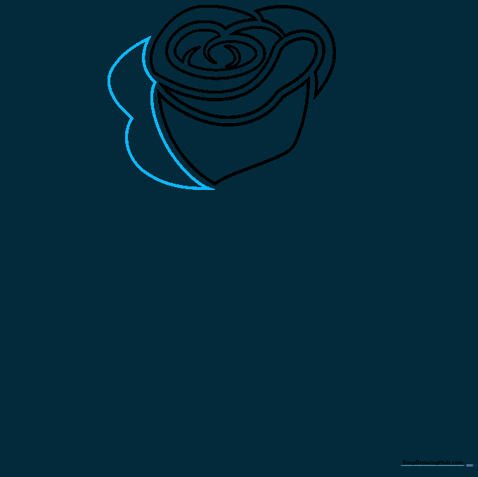 Adding ruffled, pointed edges to the left side of the rose.