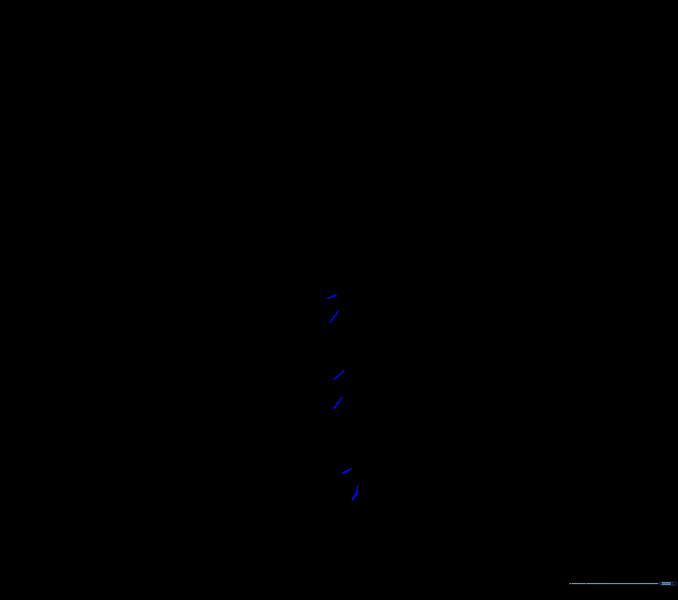 The stem after erasing guide lines and refining the thorn shapes.