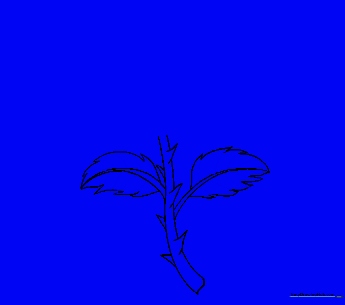 Fine lines added to the leaves to represent veins.