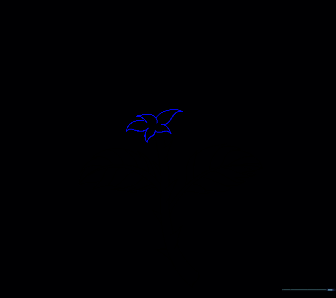 A star-like shape drawn at the top of the stem to represent sepals.
