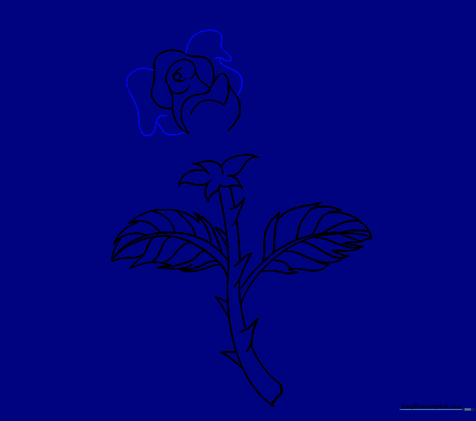 Petals added to the left and right sides of the rose bloom.