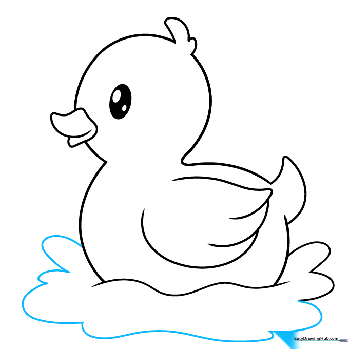 The water splash effect is extended around the front of the rubber duck.