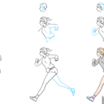 Full-color anime girl running in a hoodie, demonstrating dynamic character movement.