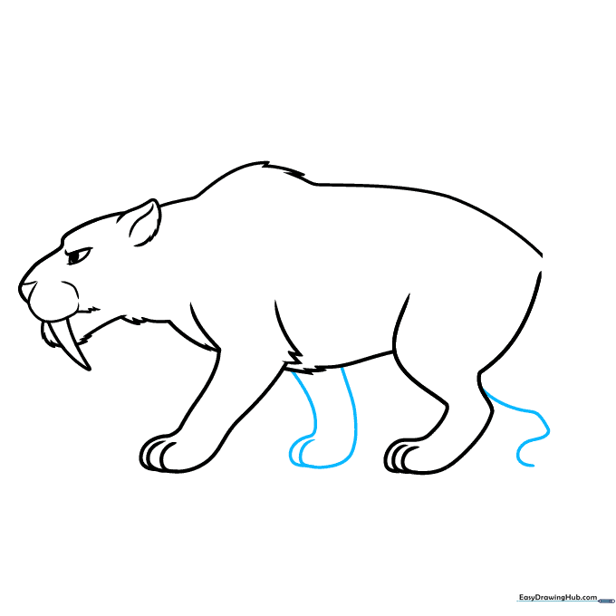 Adding the background legs to complete the Smilodon body