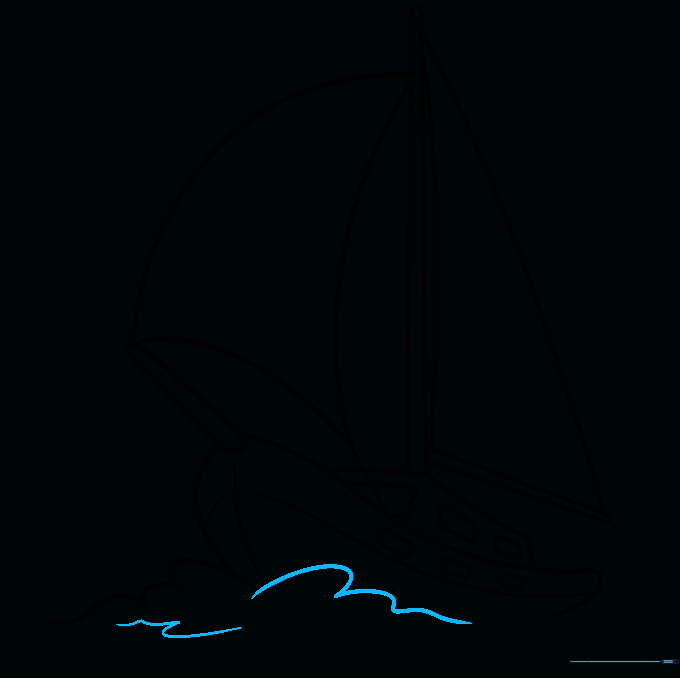 Drawing additional waves around the hull for a dynamic effect.