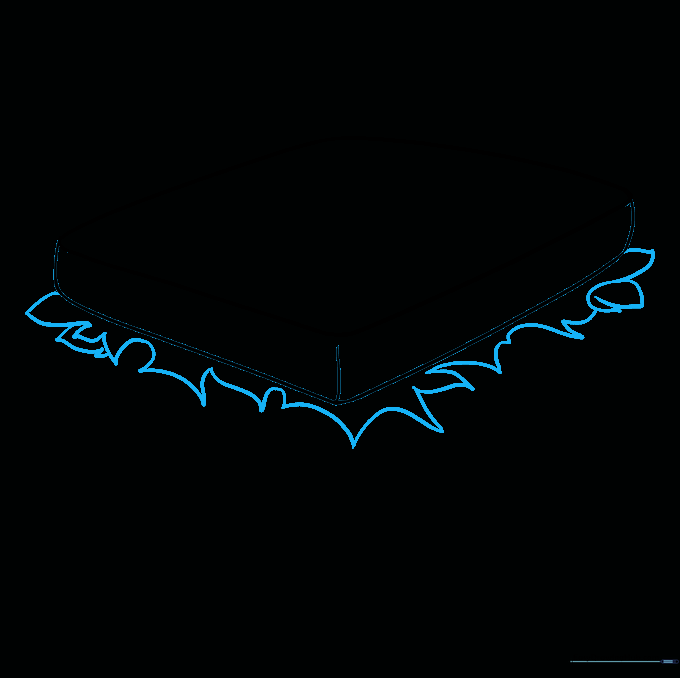 Drawing jagged, wavy lines beneath the bread to create the look of lettuce leaves.