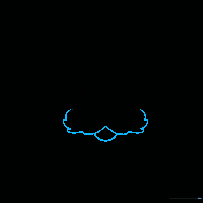 Detailed outline of Santa's mustache and mouth area