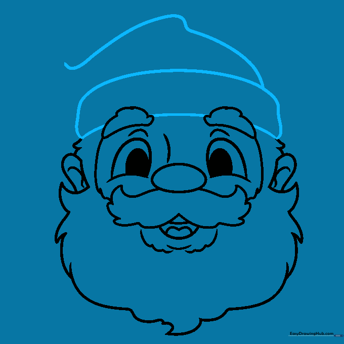 Sketching the fur brim of Santa's hat