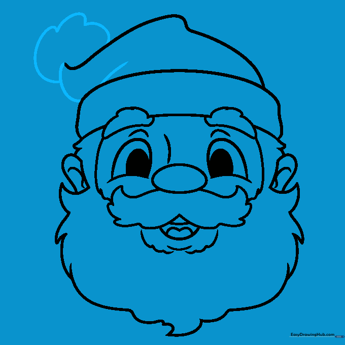 Finalizing the hat shape and adding the pom-pom