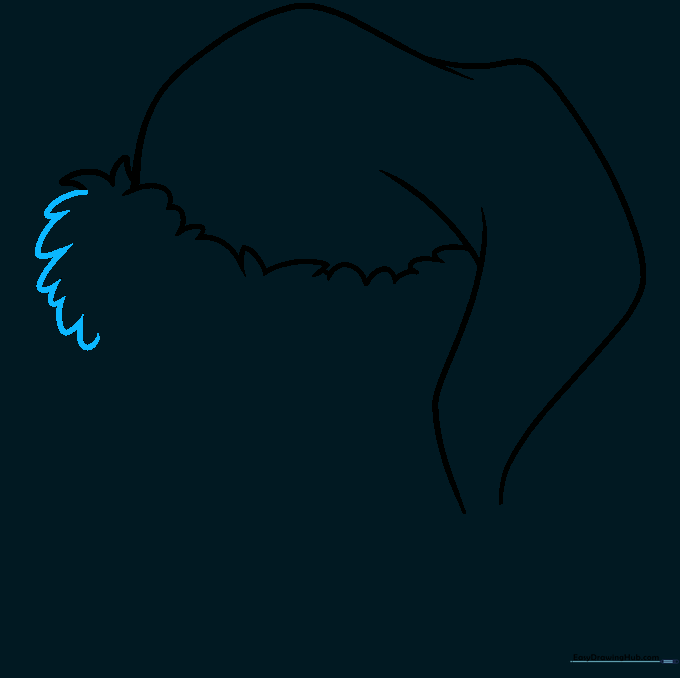 Drawing U-shaped lines to form the base of the Santa hat's brim.