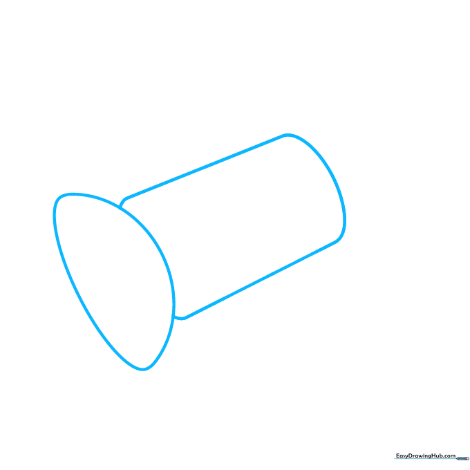 Sketching the primary semicircular dish and cylindrical body of a satellite on white paper.