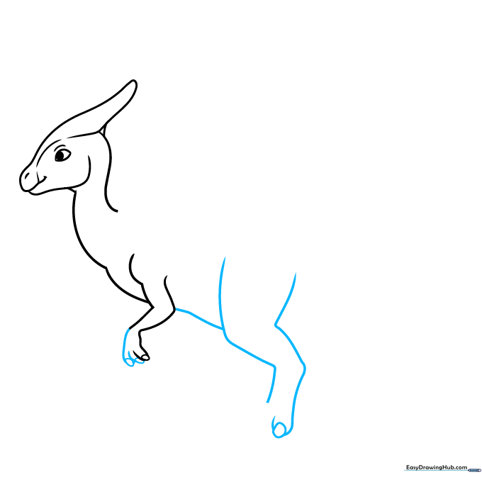 Detailing the front fingers and beginning the rear leg structure.