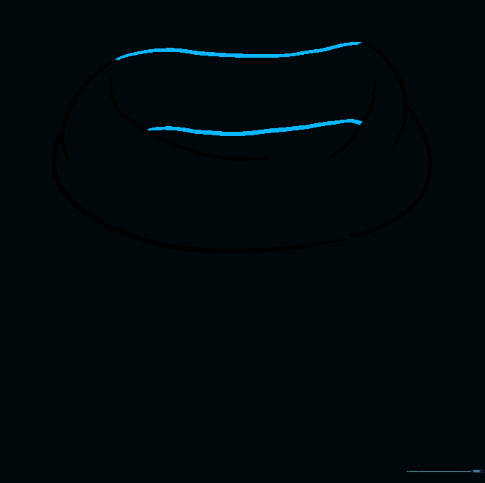 Drawing showing the scarf outline connected to form a continuous loop.