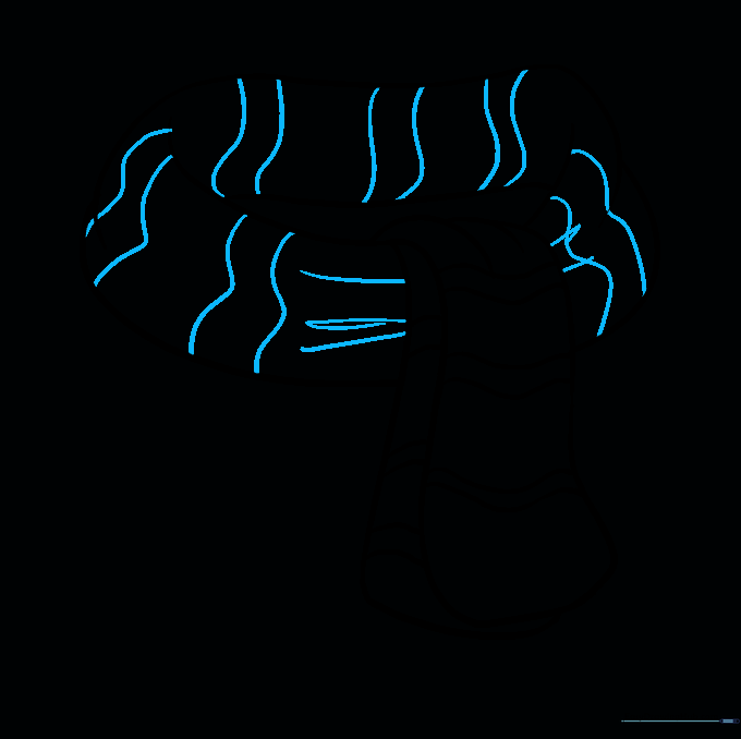Drawing showing the completed stripe pattern and small crease lines.