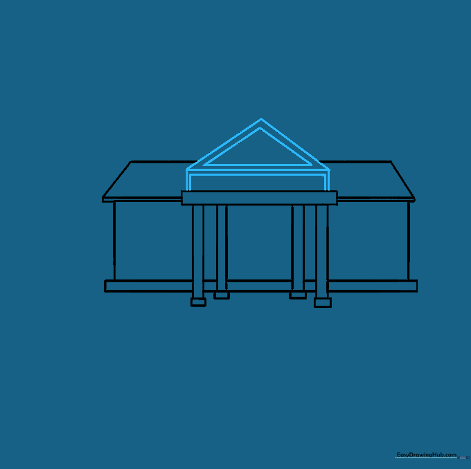 Adding a small decorative roof structure to the top of the entrance overhang.