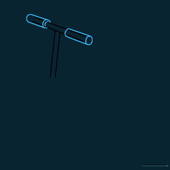 Handlebar grips added to the ends of the T-bar structure.