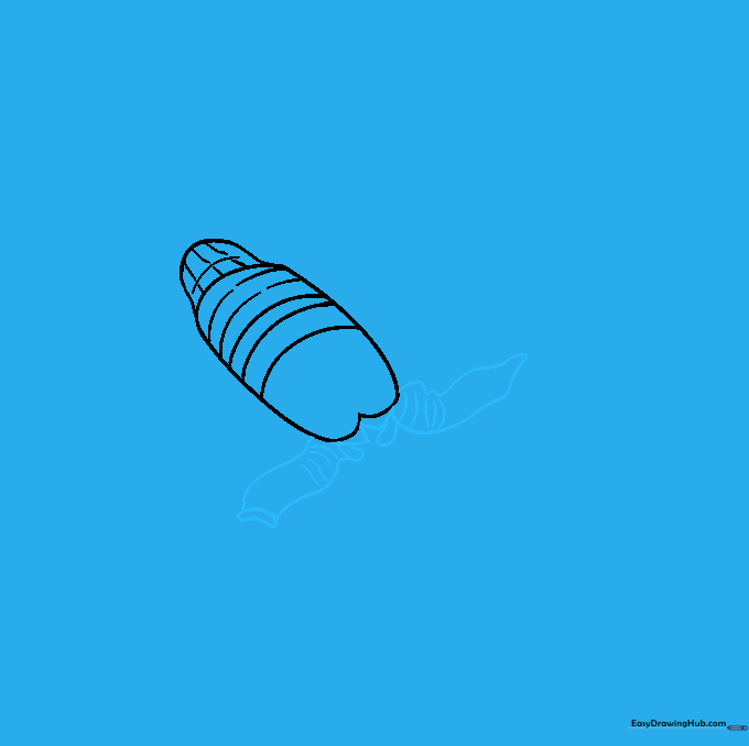 The scorpion's face and the initial shapes for the arms extending from the body.