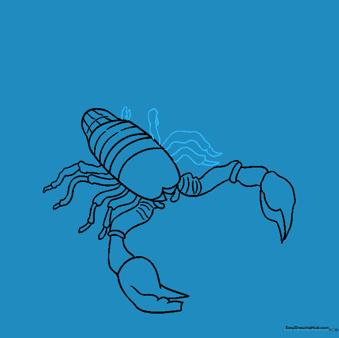 The remaining legs added to the far side of the scorpion's body to complete the set.