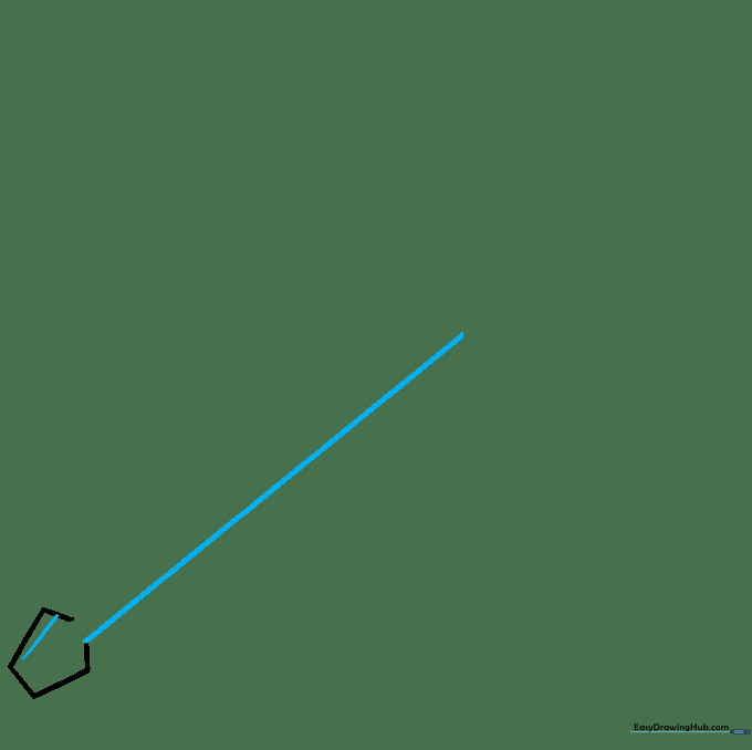 Drawing the long, thin metal rod or shank extending from the screwdriver tip.