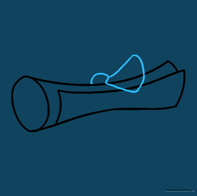 Adding the central knot and first loop of a bow on top of the scroll.