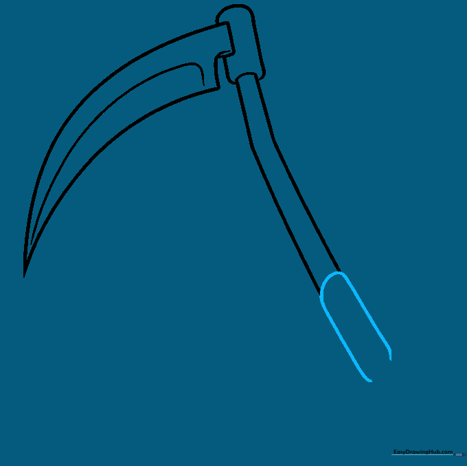 Adding a grip detail to the lower section of the scythe handle.