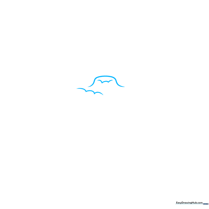 Drawing the central oral disk and mouth of a sea anemone using soft, wavy lines.