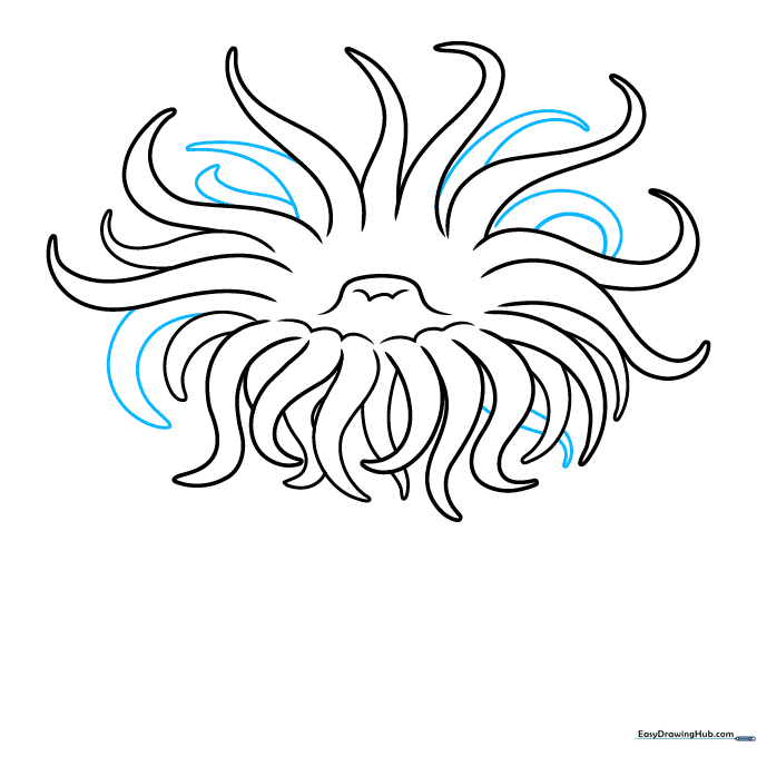 Filling in remaining gaps with more tentacles for a dense, realistic look.