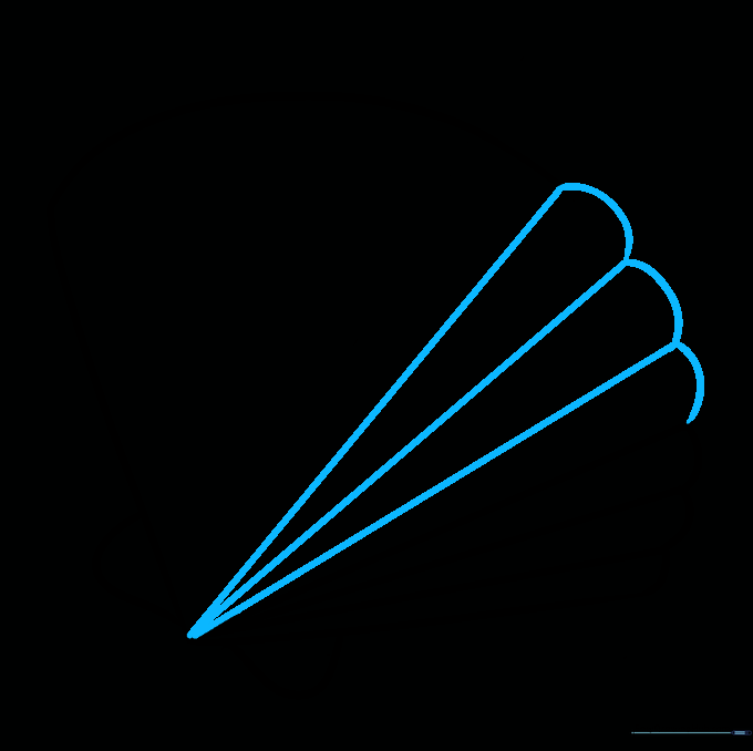 Adding more vertical lines to the seashell to create a ribbed texture.