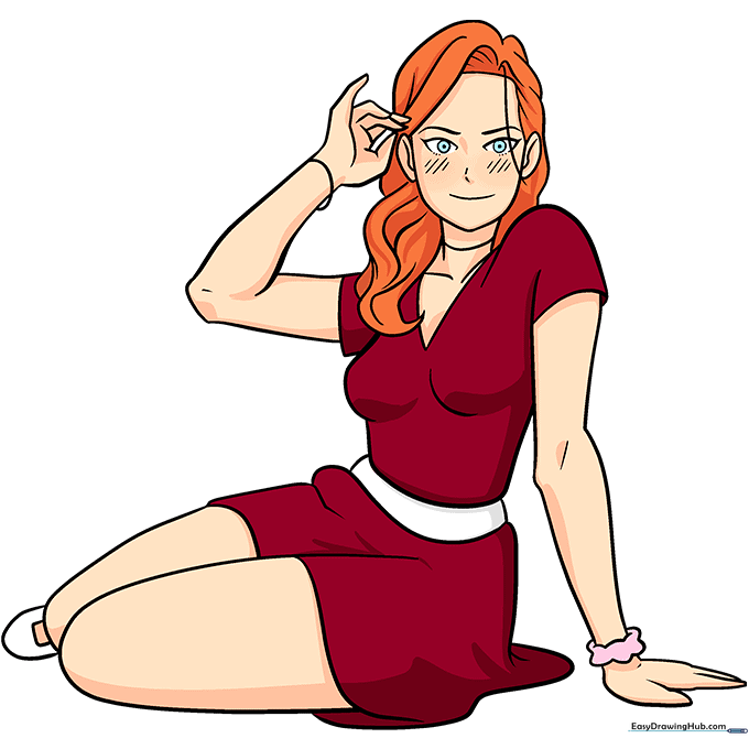 Finished, colored illustration of an anime girl.