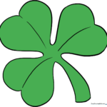 A finished, colorful shamrock illustration perfect for St. Patrick's Day projects.