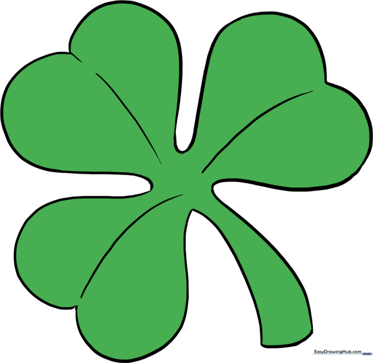 A finished, colorful shamrock illustration perfect for St. Patrick's Day projects.