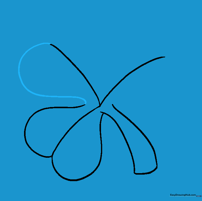 Adding the second leaf lobe to the shamrock drawing.