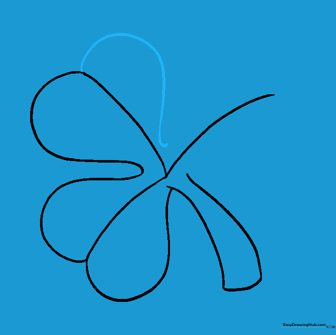 Defining the second leaf lobe with a curved line.