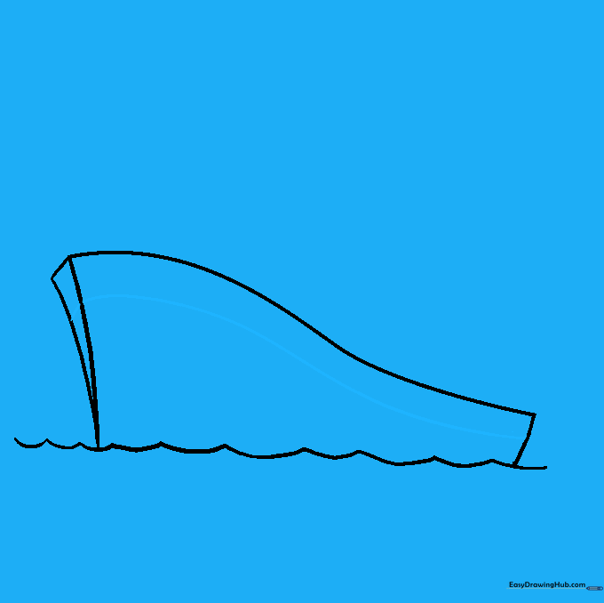 Adding a horizontal trim line along the side of the ship hull.