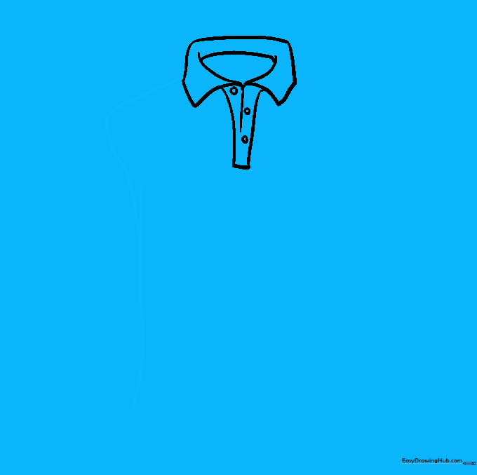 Drawing the first side of the shirt body
