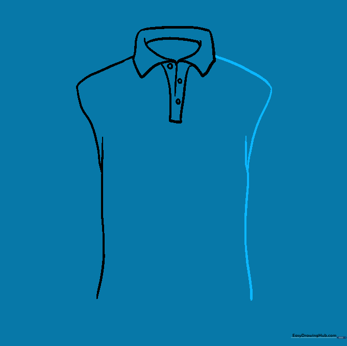Completing the outline of the shirt body