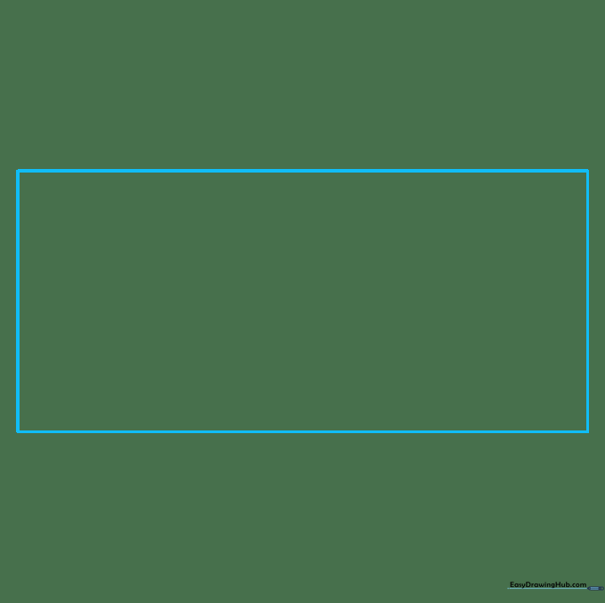 A simple rectangle drawn in light pencil to serve as the foundation for the sneaker shape.