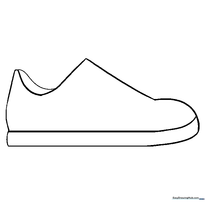 The shoe outline after erasing the initial construction rectangle guide lines.
