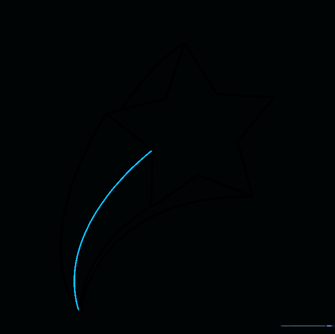 Finalizing the tail shape with an additional connecting line.