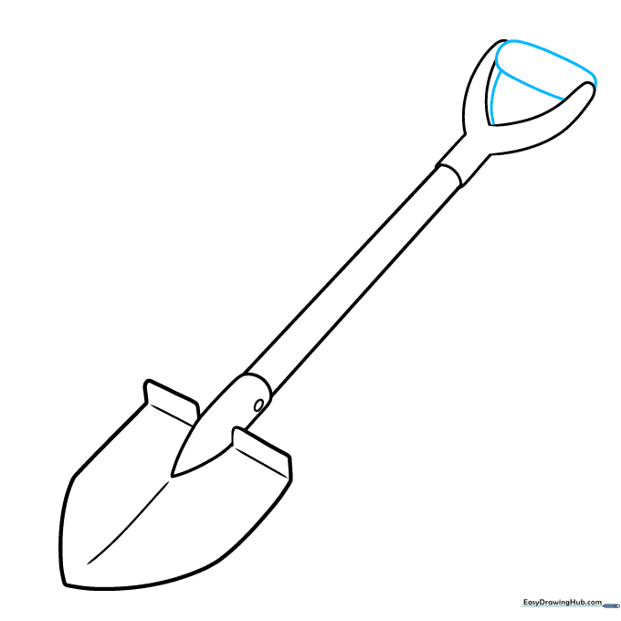 Adding depth to the handle grip by drawing a cylinder shape.